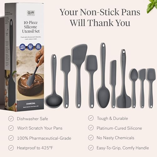 GIR: 10-Piece Silicone Essentials Kitchen Utensils Set – Charcoal