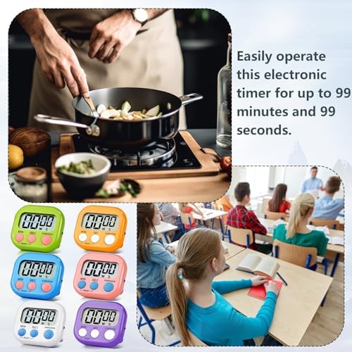 4 Pack Orange Digital Kitchen Timer Magnetic Digital Timer