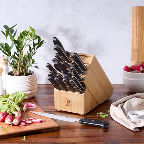 ZWILLING Gourmet 19-Piece Razor-Sharp German Knife Block Set, Made in