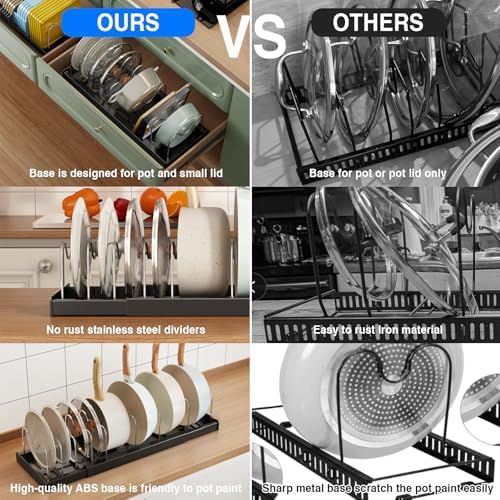 Mustorn Pots and Pans Organizer Under Cabinet