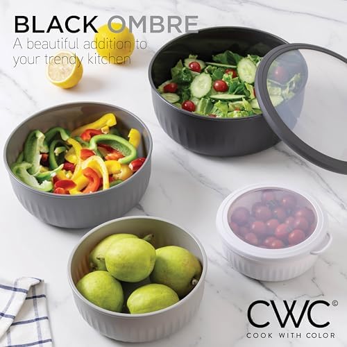 COOK WITH COLOR Prep Bowls with Lids- Wide and Deep Nesting Plastic Small