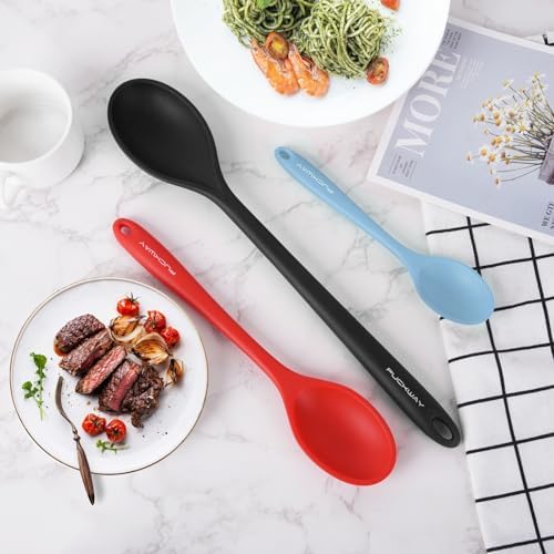 3 Pcs Silicone Spoons Set of 7.9 10.6 14.2 inch