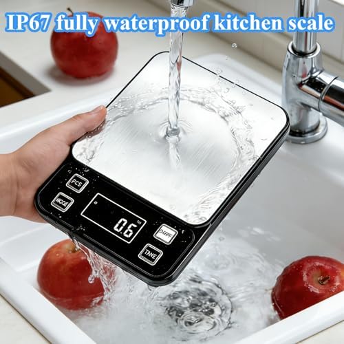 Full Waterproof Digital Scale IP67, 5kg Capacity 0.1g Accuracy Kitchen Scale