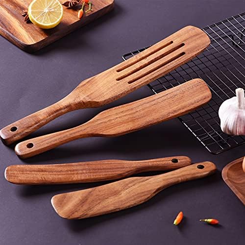 Wooden Spoons for Cooking, GUDAMAYE 10 PCS Wooden Kitchen Utensils Set