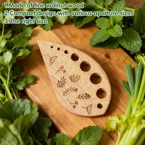 Wooden Leaf-Shaped Vegetable Separator, Pottery Herb Stripper Tool Supplies