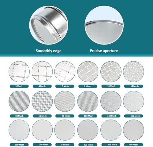 4" 304 Stainless Steel Lab Sieve, 2000 Mesh Screen Sifter