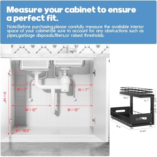 Under Sink Organizer Upgrade To Professional Rails, 2-Tier Dual Pull Out