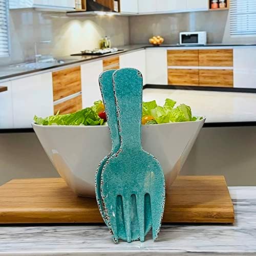 UPware Crackle Melamine Salad Servers, Serving Utensil Set, Includes Serving