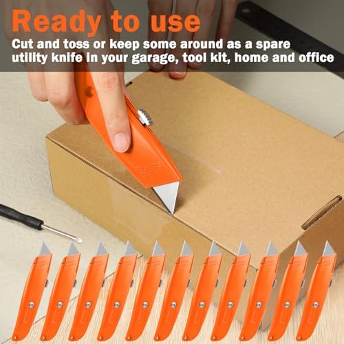 Reginary 20 Pcs Box Cutter Bulk Retractable Utility Knife