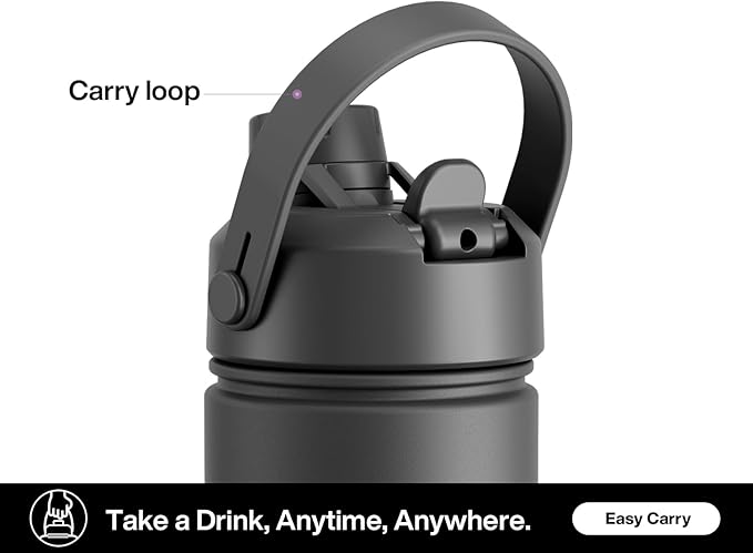26 oz Insulated Water Bottle with 2-in-1 Straw and Spout Lid, Keep Cold 24H, Leak-Proof, Fits in Car Cup Holder, Stainless Steel Water Bottle for Sports, Travel, and School (Butterfly Kaleido)