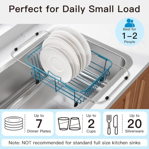 JASIWAY Blue Dish Drying Rack in Sink