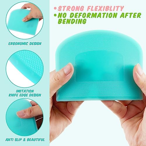 Thyle 36 Pcs Plastic Dough Scrapers Set, Flexible Bowl Scraper