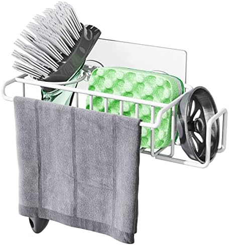 HapiRm Sponge Holder for Kitchen Sink, No Drill Kitchen Sink Caddy Organizer