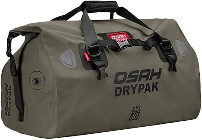 Waterproof Duffel& Luggage Bag - Motorcycle Dry Bag Tail Saddle Bags with Roll Top Closure,Large Storage Space,for Camping, Kayaking, Fishing & Traveling(Green, 40L)