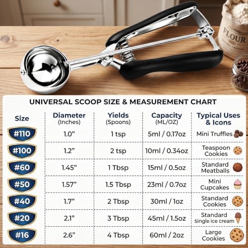 1.5 Tablespoon Cookie Scoop, 1.5 Tbsp, Size #50, Cookie Dough Scoop, Melon