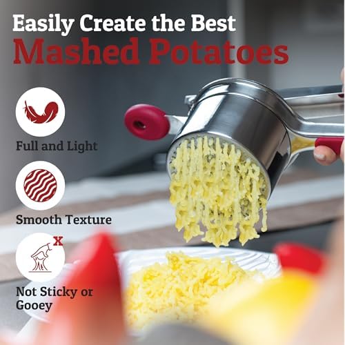 PriorityChef Large 15oz Potato Ricer, Heavy Duty Stainless Steel Potato Masher