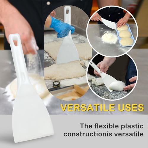 Pizza Dough Scraper with Handle Dough Spatula White Flexible Plastic Food Safe