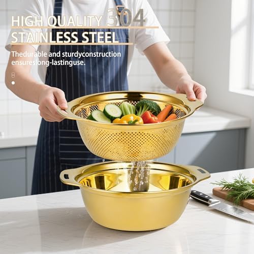 Gulex Colander Stainless Steel 4-quart