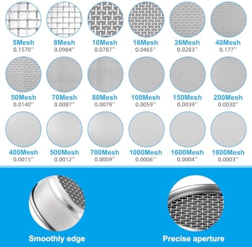 18 Mesh Lab Sieves 4" Diameter 304 Stainless Steel Wire Cloth Test Sieve