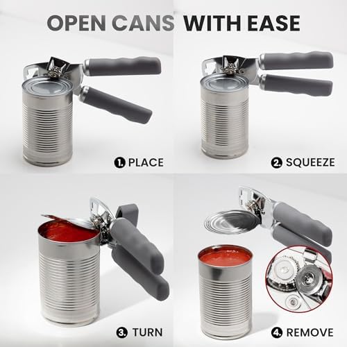Zulay Kitchen Manual Can Opener Heavy Duty Patented Stainless Steel