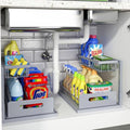 REALINN Under Sink Organizer, L-Shaped 2 Tier Pull Out Cabinet Organizer