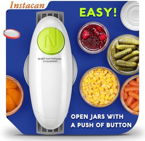 INSTACAN Higher Torque and One Touch Electric Jar Opener Easy Remove Almost