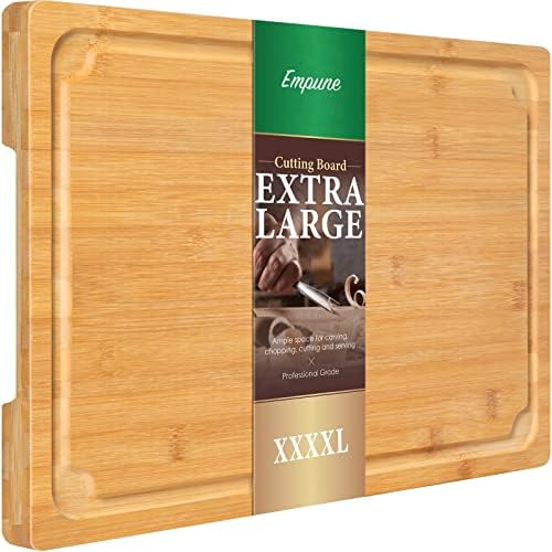 Empune 30" x 20" Turkey Carving Board, Bamboo Cutting Boards