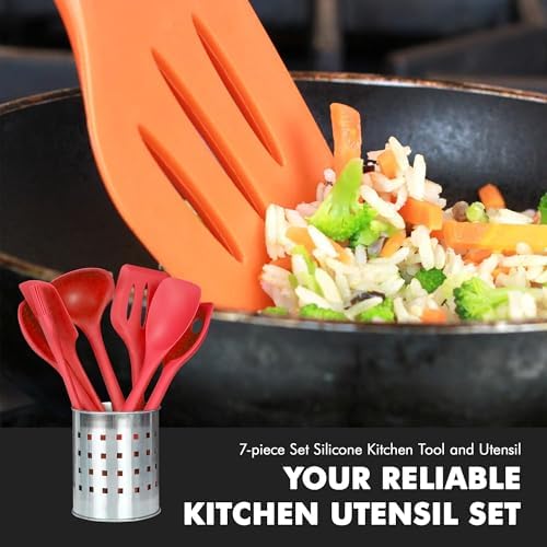Chef Craft 42077 7 Piece Silicone Kitchen Tool and Utensil Set
