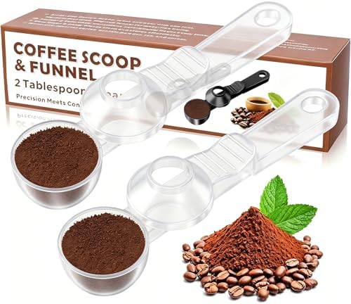 2-in-1 Coffee Scoop with Funnel, 2 Tbsp Measuring Spoon