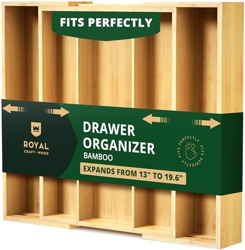 ROYAL CRAFT WOOD Luxury Bamboo Kitchen Drawer Organizer