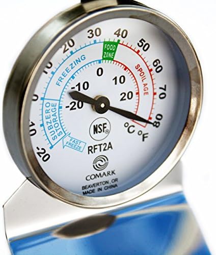 Comark RFT2AK Refrigerator/Freezer Thermometer Stainless Steel Construction