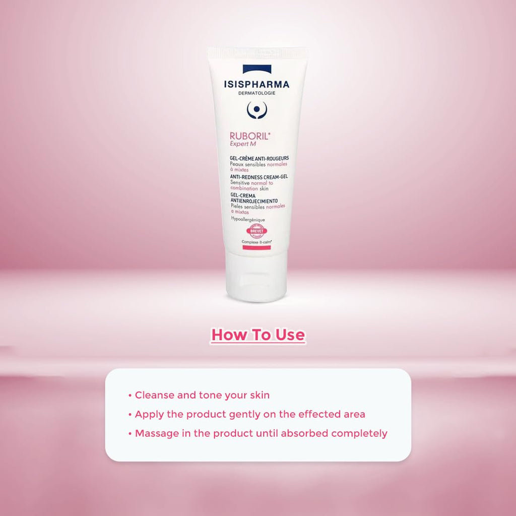 Isis Pharma Ruboril Expert M Sensitive Skin Face Cream - Hypoallergenic & Fragrance-Free Moisturizer for Normal & Combination Skin