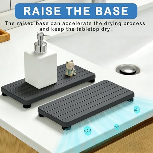 2PCS Stone Drying Tray, Water Absorbing Stone Tray
