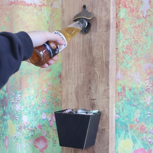 Black Rustic Beer Bottle Opener Wall Mounted Stainless