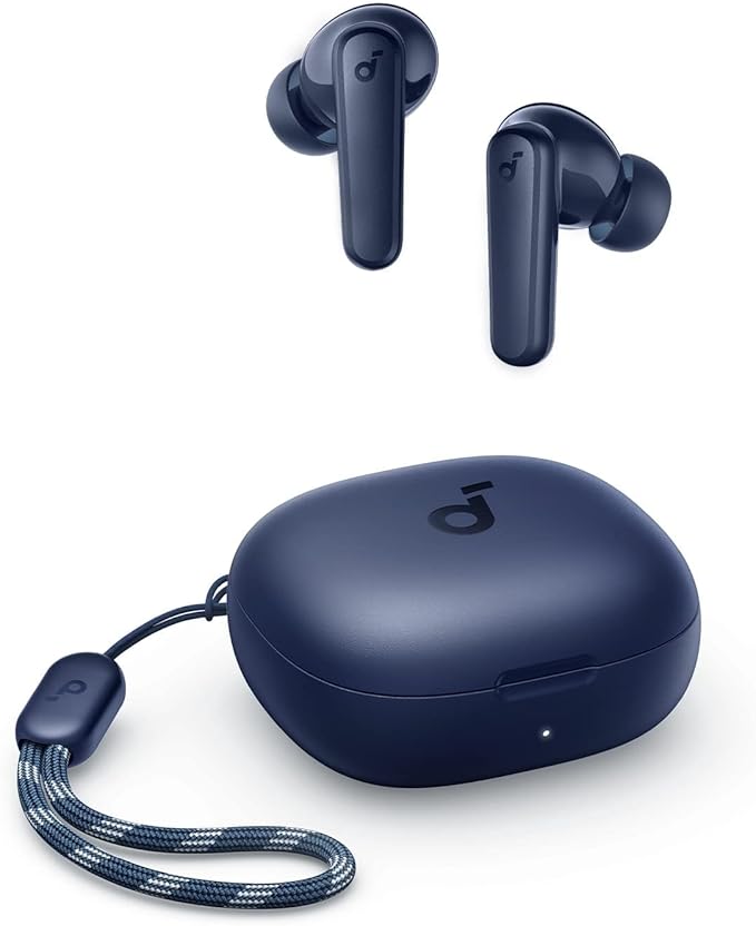 Soundcore by Anker P20i True Wireless Earbuds, 10mm Drivers with Big Bass, Bluetooth 5.3, 30H Long Playtime, Water-Resistant, 2 Mics for AI Clear Calls, 22 Preset EQs, Customization (Blue)