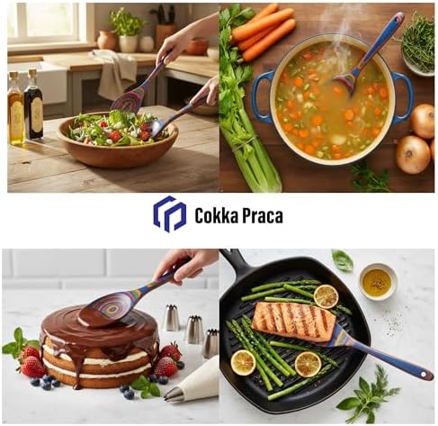 6-Piece Pakkawood Cooking Utensil Set, Wooden Spoons