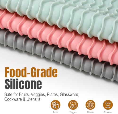 2 Pack Silicone Dish Drying Mat