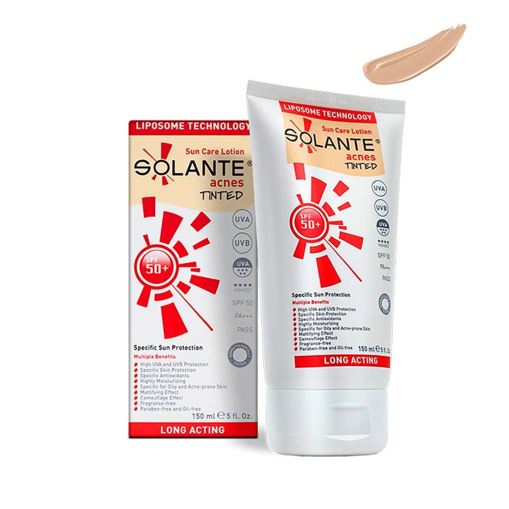 Solante Acnes Tinted Sun Care Lotion - SPF50+ | 150ml