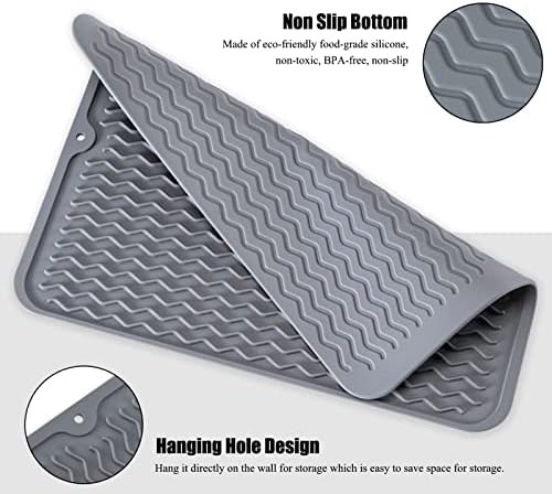 Silicone Dish Drying Mat, Non-Slip Easy Clean Sink Mat