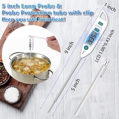 BOMATA 6 Pack Waterproof IPX7 Meat Thermometer, Food Thermometer