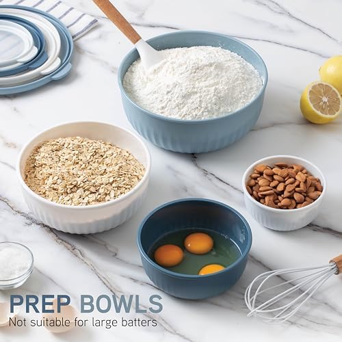COOK WITH COLOR Prep Bowls with Lids- Wide and Deep Nesting Plastic Small