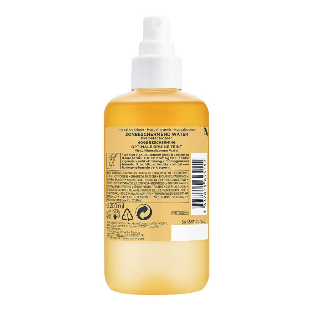 Vichy Capital Soleil Solar Protective Water SPF50 Sunscreen Spray - Water-Resistant, Antioxidant-Rich, SPF50 Protection