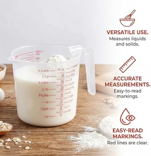 8 Pcs 4 Cup/32 Oz Plastic Measuring Cups