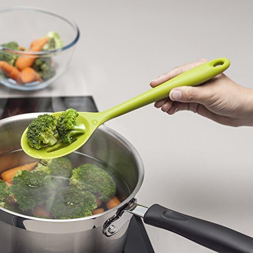 Zeal Silicone Non Scratch Slotted Spoon, Lime Green, 28 cm