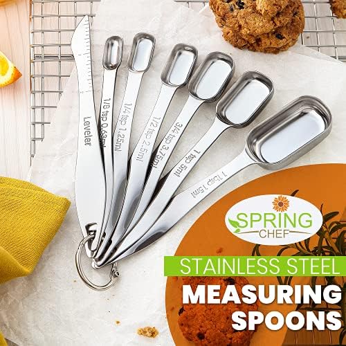 Spring Chef Nesting Stainless Steel Measuring Spoons Set of 7