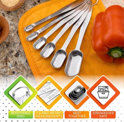 Spring Chef Nesting Stainless Steel Measuring Spoons Set of 7