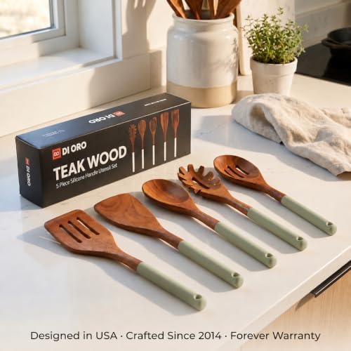 DI ORO Wooden Kitchen Utensil Set
