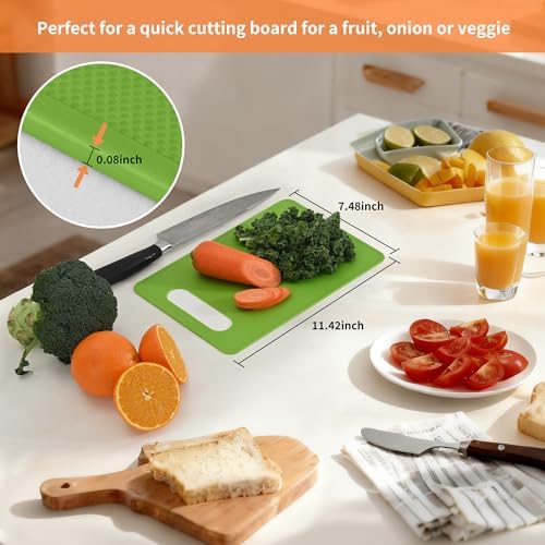 Luckyiren Plastic Cutting Board Set, 6-Piece Kitchen Cutting Mats