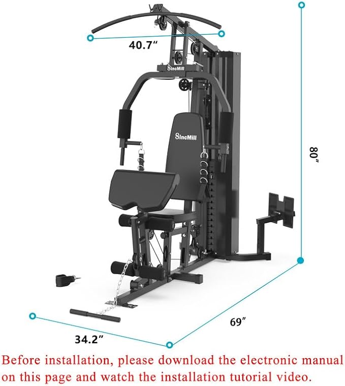 SincMill Home Gym Multifunctional Full Body Workout Equipment for Home Exercise Fitness