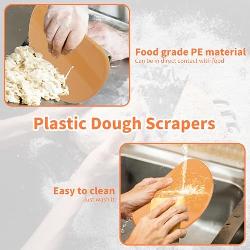 Bowl Scraper 2PCS Silicone Bread Dough Scraper Bowl Spatula Curved Edge